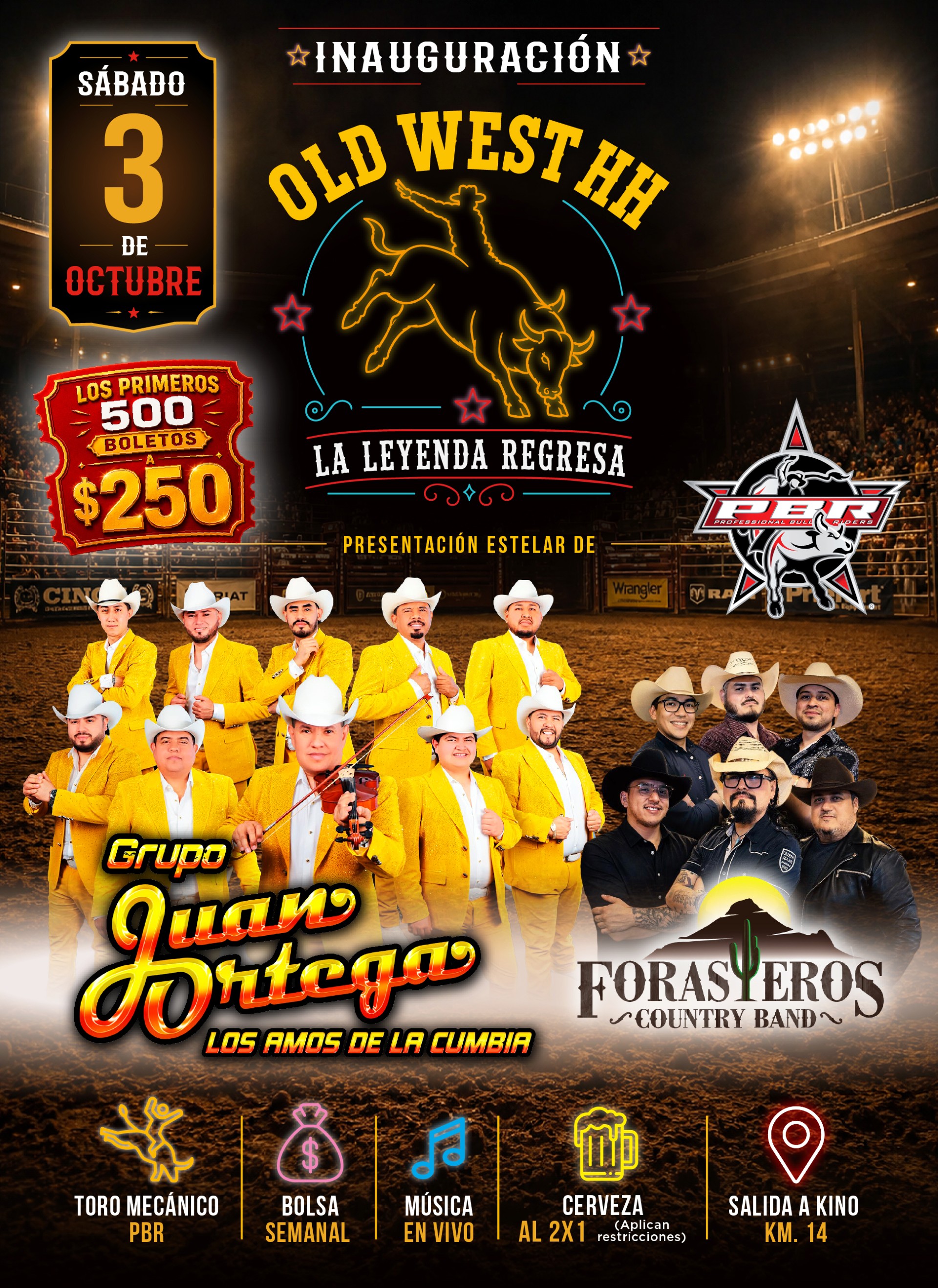 OLD WEST HH - GRUPO JUAN ORTEGA LOS AMOS DE LA CUMBIA - FORASTEROS COUNTRY BAND